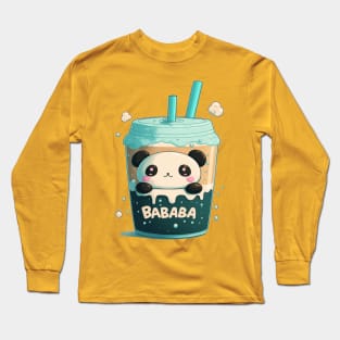 Kawaii Cute Panda Bubble Tea Long Sleeve T-Shirt